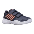 KSwiss Tennisschuhe Court Express Klett Allcourt blaugrau/pfirsisch Kleinkinder