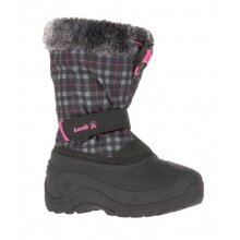 Kamik Winterschuhe Mini - nahtversiegeltes Nylon, Kunstfell-Schneekragen, wasserabweisend - schwarz/pink Kinder