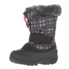 Kamik Winterschuhe Mini (nahtversiegeltes Nylon, Kunstfell-Schneekragen, wasserabweisend) schwarz/pink Kleinkinder