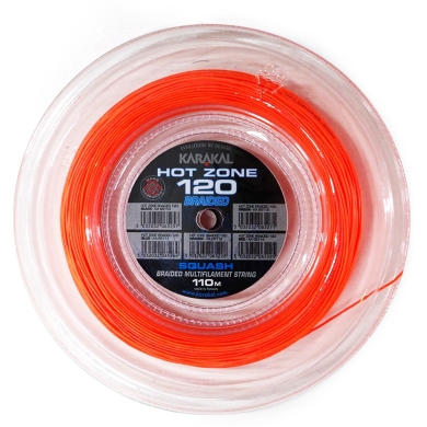 Karakal Squashsaite Hot Zone Braided 120 (Power+Kontrolle) 1.20mm orange 110m Rolle