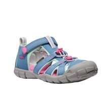 Keen Sandale Seacamp II CNX (Synthetik/Textil, Schnellschnürsystem mit Klettverschluss) hellblau/rose Kinder