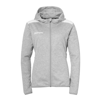 Kempa Kapuzenjacke Emotion 27 Full-Zip (angenehmes Tragegefül) grau/weiss Damen