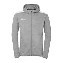 Kempa Kapuzenjacke Emotion 27 Full-Zip (angenehmes Tragegefül) grau/weiss Herren