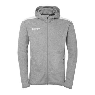 Kempa Kapuzenjacke Emotion 27 Full-Zip (angenehmes Tragegefül) grau/weiss Herren