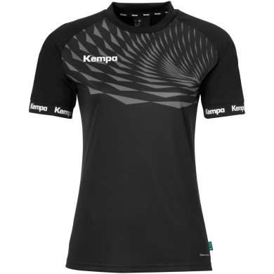 Kempa Sport-Shirt Wave 26 (100% Polyester) schwarz/anthrazit Damen