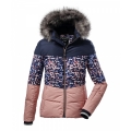 Killtec Winterjacke in Daunenoptik mit abzippbarer Kapuze (wind- und wasserabweisend, PFC-frei) blau/rose Kinder