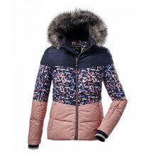 Killtec Winterjacke in Daunenoptik mit abzippbarer Kapuze (wind- und wasserabweisend, PFC-frei) blau/rose Kinder