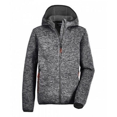 Killtec Strickfleecejacke mit Kapuze (warm, gemütlich) anthrazitgrau Kinder