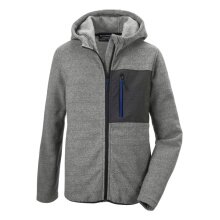 Killtec Strickfleecejacke Kow 200 mit Kapuze (warm, Midlayer) hellgrau Kinder