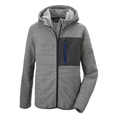 Killtec Strickfleecejacke Kow 200 mit Kapuze (warm, Midlayer) hellgrau Kinder