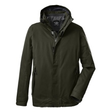 Killtec Winterjacke 3in1 mit abzippbarer Kapuze und einzippbarer Fleecejacke (wasser/winddicht) dunkelolivgrün Herren