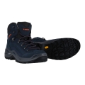 Lowa Wanderschuhe Renegade Mid LL (All-Terrain, gewachstes Nubuk, Lederfutter) dunkelblau/orange Herren