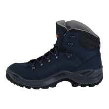 Lowa Wanderschuhe Renegade Mid LL (All-Terrain, gewachstes Nubuk, Lederfutter) dunkelblau/orange Herren