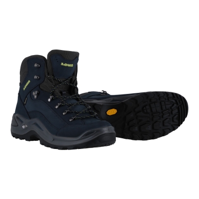 Lowa Wanderschuhe Renegade Mid GTX (All-Terrain, Nubukleder, wasserdicht) dunkelblau/limone Herren