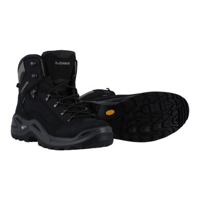 Lowa Wanderschuhe Renegade Mid GTX (All-Terrain, Nubukleder, wasserdicht) schwarz/kiesel Herren