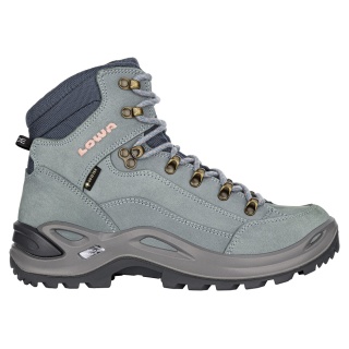 Lowa Wanderschuhe Renegade Mid GTX (All-Terrain, Nubukleder, wasserdicht) eisblau/lachs Damen