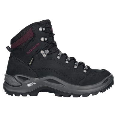 Lowa Wanderschuhe Renegade Mid GTX (All-Terrain, Nubukleder, wasserdicht) schwarz/bordeaux Damen