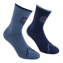 La Sportiva Trekkingsocke For Your Mountain (schnelltrocknend, maximale Polsterung) deepblau/hurricaneblau - 1 Paar