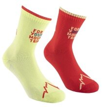 La Sportiva Trekkingsocke For Your Mountain (schnelltrocknend, maximale Polsterung) gelb/rot - 1 Paar