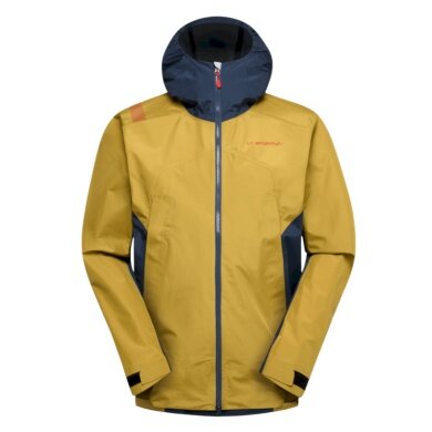 La Sportiva Softshelljacke Discover Shell (winddicht, wasserdicht) savanagelb/skyblau Herren