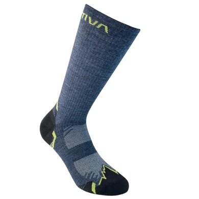 La Sportiva Wandersocke Hiking Socks (Merinowolle) stormblau/lime - 1 Paar