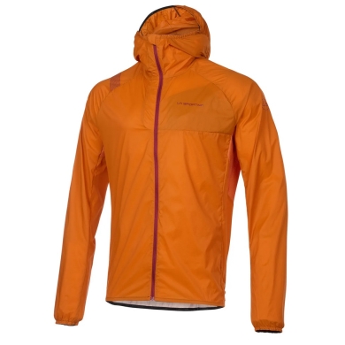 La Sportiva Trail-Laufjacke Vento Windbreaker (leicht, winddicht, hohe Atmungsaktivität) orange Herren