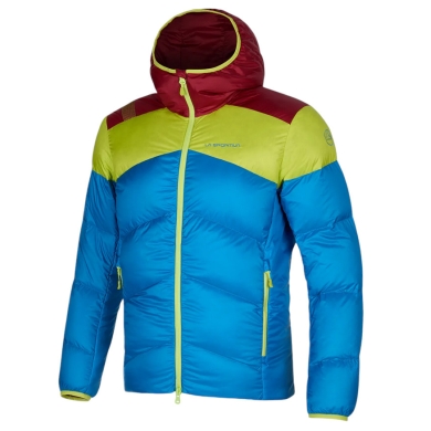 La Sportiva Winterjacke Nature Down (Primaloft Isolierung) blau/lime/burgund Herren