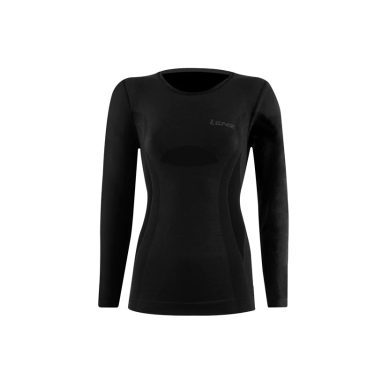 Lenz Funktionsunterwäsche Langarmshirt Merino 6.0 Rundhals schwarz Damen