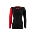 Lenz Funktionsunterwäsche Langarmshirt Merino 6.0 Rundhals schwarz/rot Damen