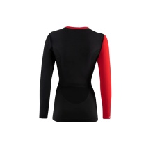 Lenz Funktionsunterwäsche Langarmshirt Merino 6.0 Rundhals schwarz/rot Damen