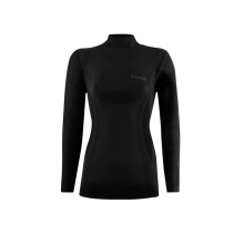 Lenz Funktionsunterwäsche Langarmshirt Merino 6.0 Stehkragen schwarz Damen