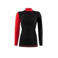 Lenz Funktionsunterwäsche Langarmshirt Merino 6.0 Stehkragen schwarz/rot Damen