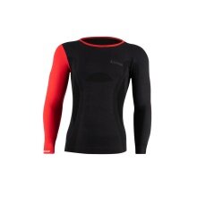 Lenz Funktionsunterwäsche Langarmshirt Merino 6.0 Rundhals schwarz/rot Herren