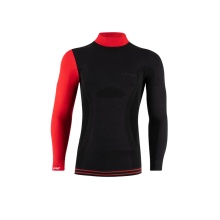 Lenz Funktionsunterwäsche Langarmshirt Merino 6.0 Stehkragen schwarz/rot Herren