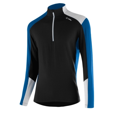 Löffler Langarmshirt Harley Transtex Midlayer (Half-Zip, schnelltrocknend) schwarz/blau Herren