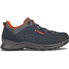 Lowa Wander-Travelschuhe Explorer Low GTX (Veloursleder, wasserdicht) navyblau/orange Herren