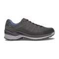 Lowa Wander-Travelschuhe Toro Pro Low GTX (Velours-Nubukleder, wasserdicht) graphitgrau/blau Herren