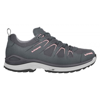 Lowa Wanderschuhe Innox Evo Low GTX (Outdoor-Fitness, Mikrofaser, wassderdicht) asphaltgrau/lachs Damen