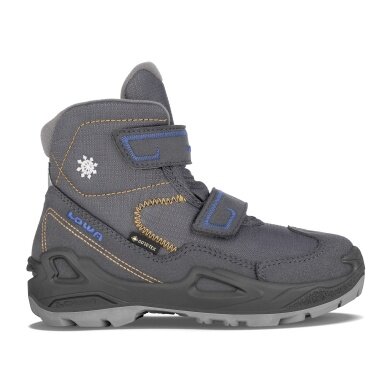 Lowa Winterschuhe Milo GTX (wasserdicht) anthrazitgrau/blau Kinder