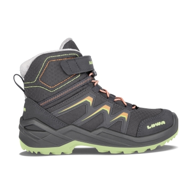 Lowa Winterschuhe Maddox Warm GTX Kid (wasserdicht) graphitgrau/mint Kinder