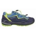 Lowa Multifunktionsschuhe Robin EVO GTX Low (wasserdicht, Veloursleder) navyblau/limone Kinder