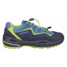 Lowa Multifunktionsschuhe Robin EVO GTX Low (wasserdicht, Veloursleder) navyblau/limone Kinder