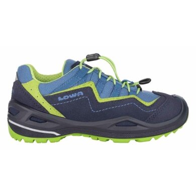 Lowa Multifunktionsschuhe Robin EVO GTX Low (wasserdicht, Veloursleder) navyblau/limone Kinder