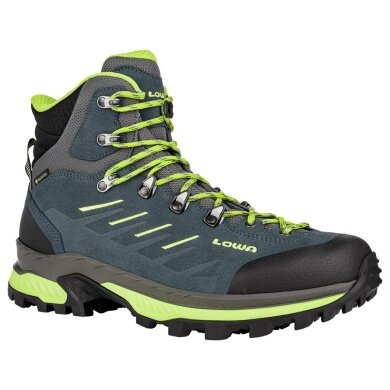 Lowa Wanderschuhe Randir Mid GTX (Trekking, Veloursleder, wasserdicht) blau/limone Herren