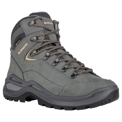 Lowa Wanderschuhe Renegade Evo Mid GTX (All-Terrain, Nubukleder, wasserdicht) graphitgrau/aprikose Damen