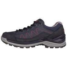 Lowa Wander-Travelschuhe Toro Pro Low GTX (Velours-Nubukleder, wasserdicht) navyblau/rot Damen