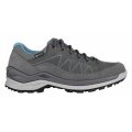 Lowa Wander-Travelschuhe Toro Pro Low GTX (Velours-Nubukleder, wasserdicht) graphitegrau/arktisblau Damen