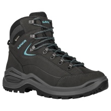 Lowa Wanderschuhe Renegade Evo Mid GTX (All-Terrain, Nubukleder, wasserdicht) 2025 asphaltgrau/türkis Damen