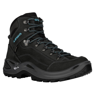 Lowa Wanderschuhe Renegade Mid GTX (All-Terrain, Nubukleder, wasserdicht) 2024 asphaltgrau/türkis Damen