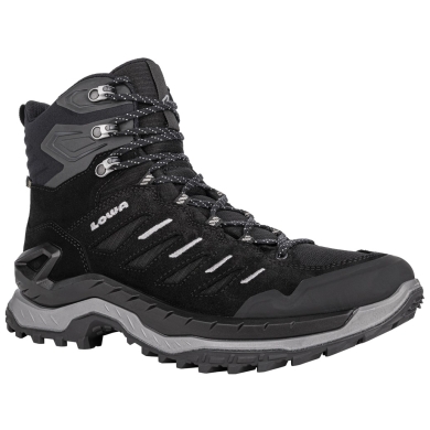 Lowa Wanderschuhe Innovo Mid GTX (All-Terrain, Veloursleder, wasserdicht) schwarz/grau Herren